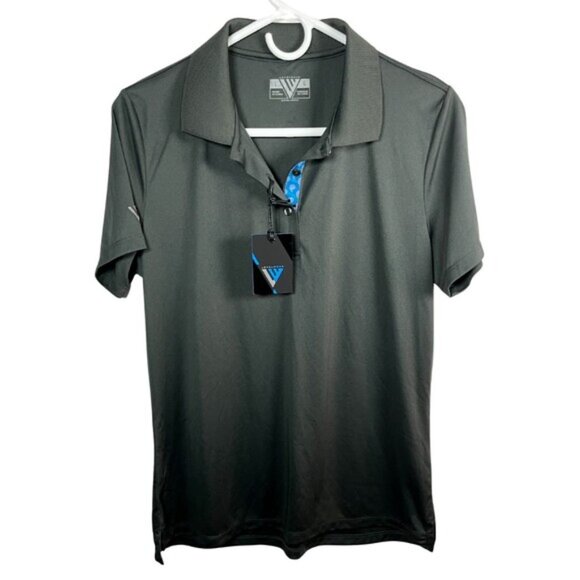 LevelWear Polo Shirt Mens Large Gray Golf Performance Short Sleeve - Picture 1 of 4